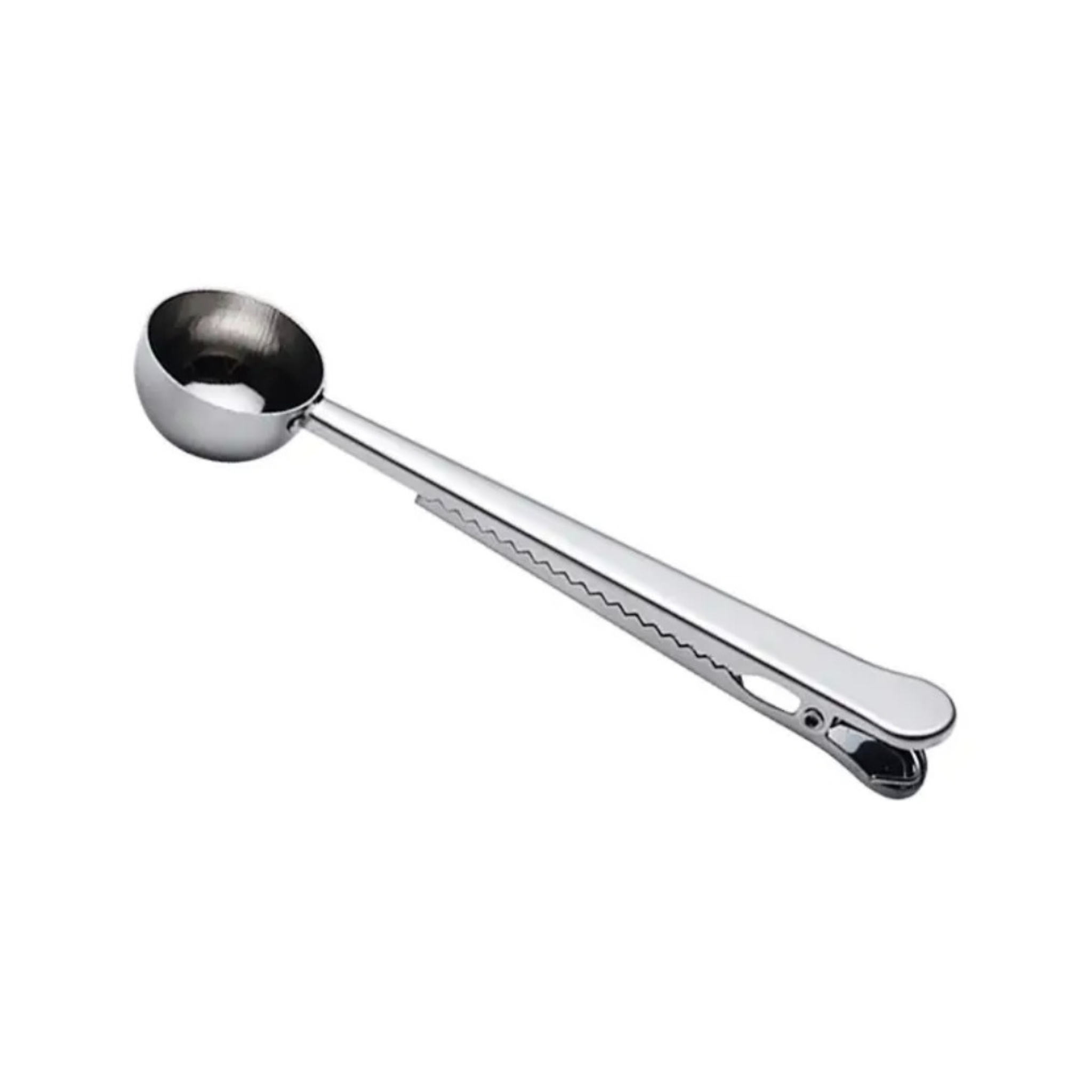 Cuillère doseuse argentée avec pince