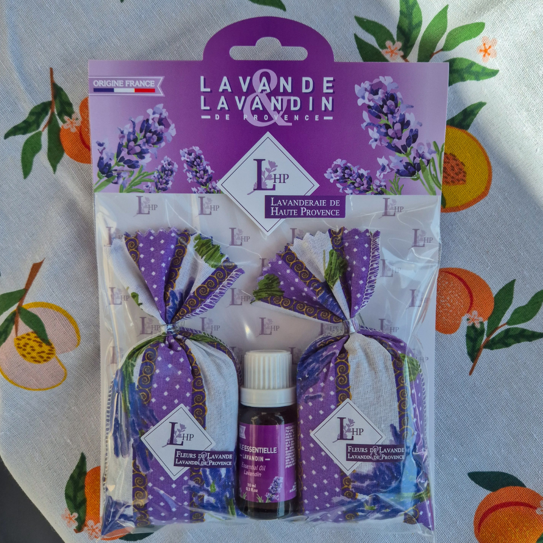 Sachets de lavande & lavandin + huile essentielle de lavandin