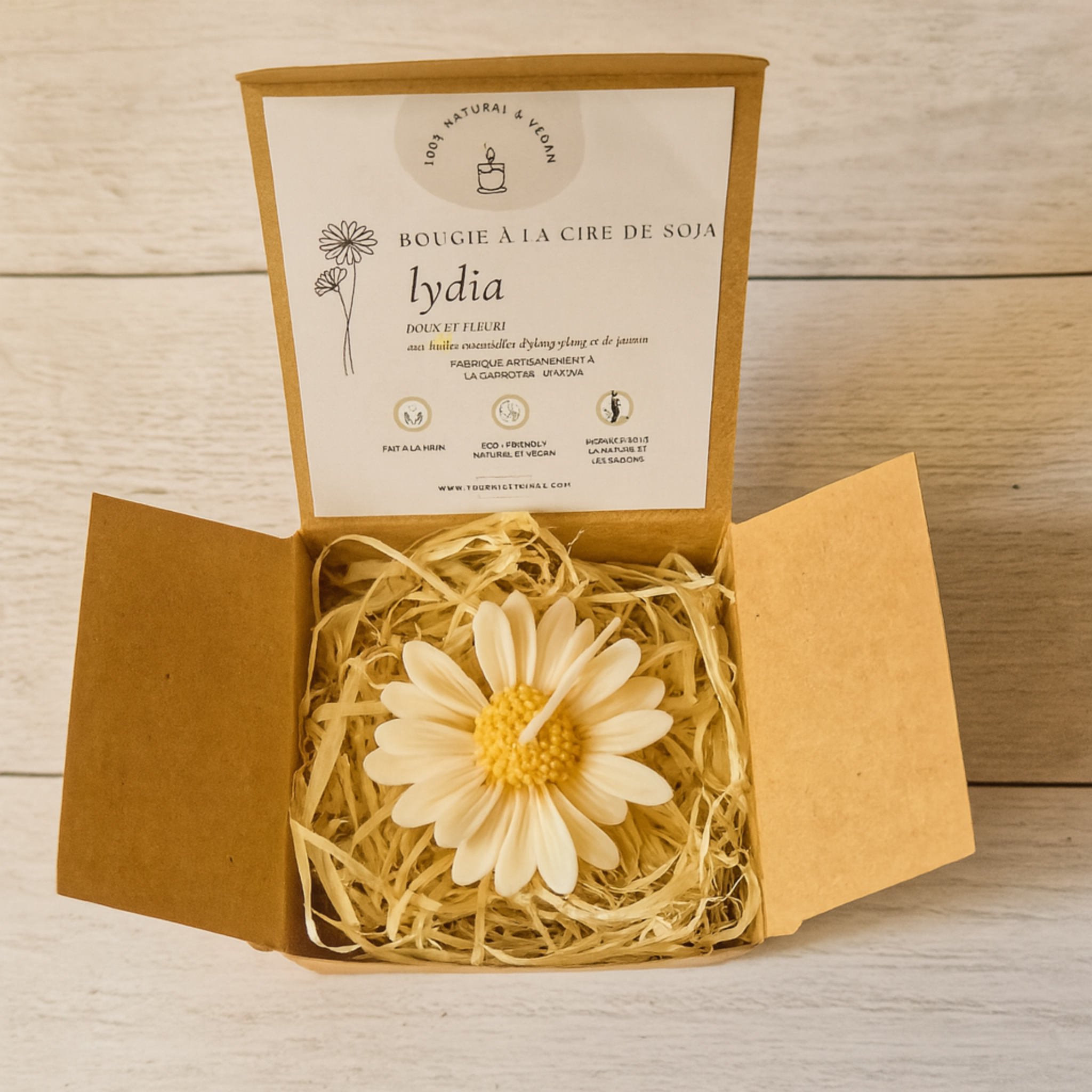 Petite bougie marguerite – Ylang-ylang & Jasmin