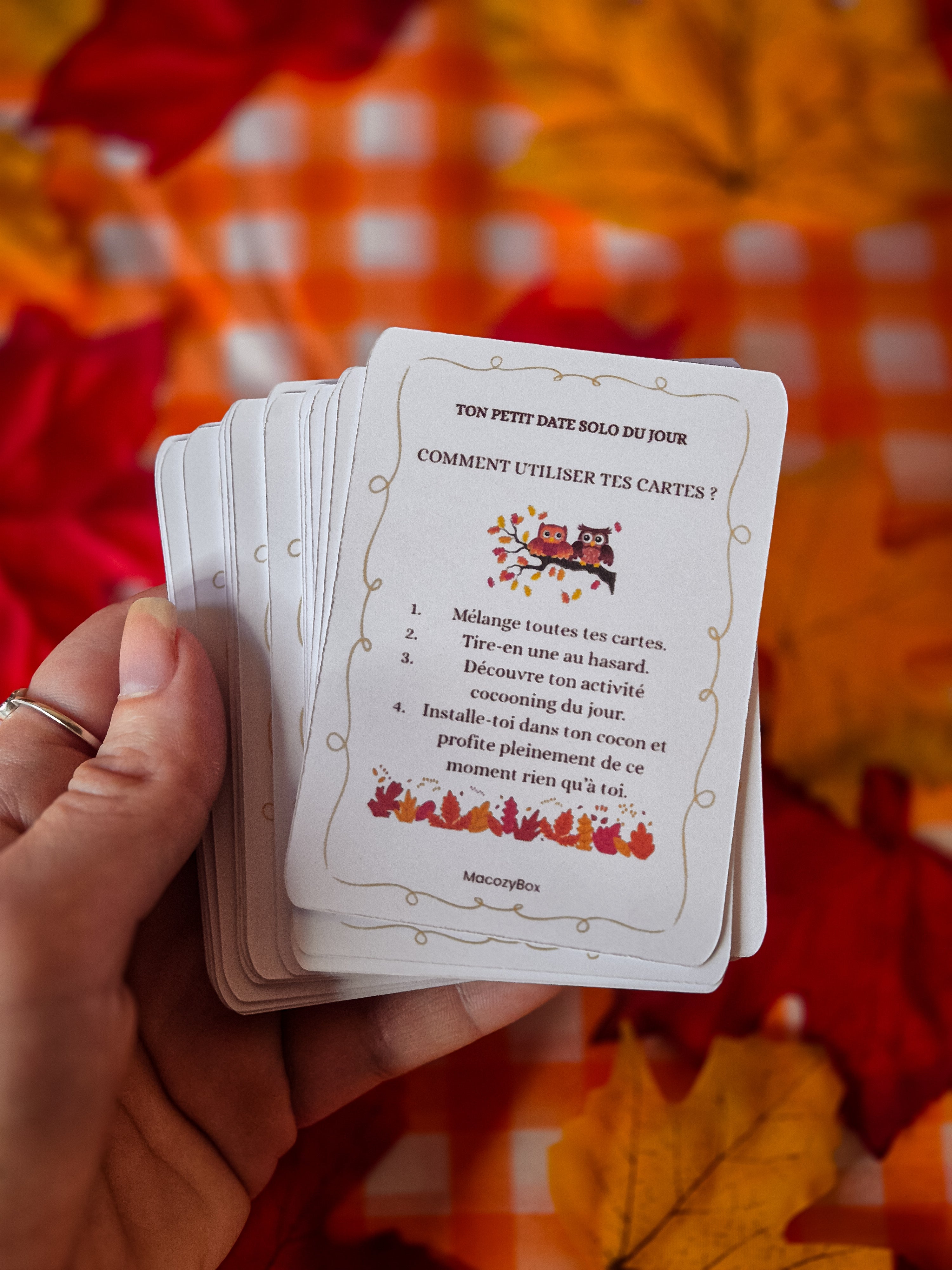 Cartes d'activités cozy à tirer (MacozyBox) - Automne